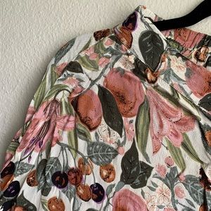 Olive and Blush Floral Skirt